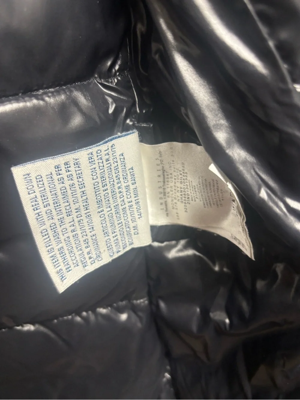 Moncler Shiny Black Quilted Down Vest with Logo Patch